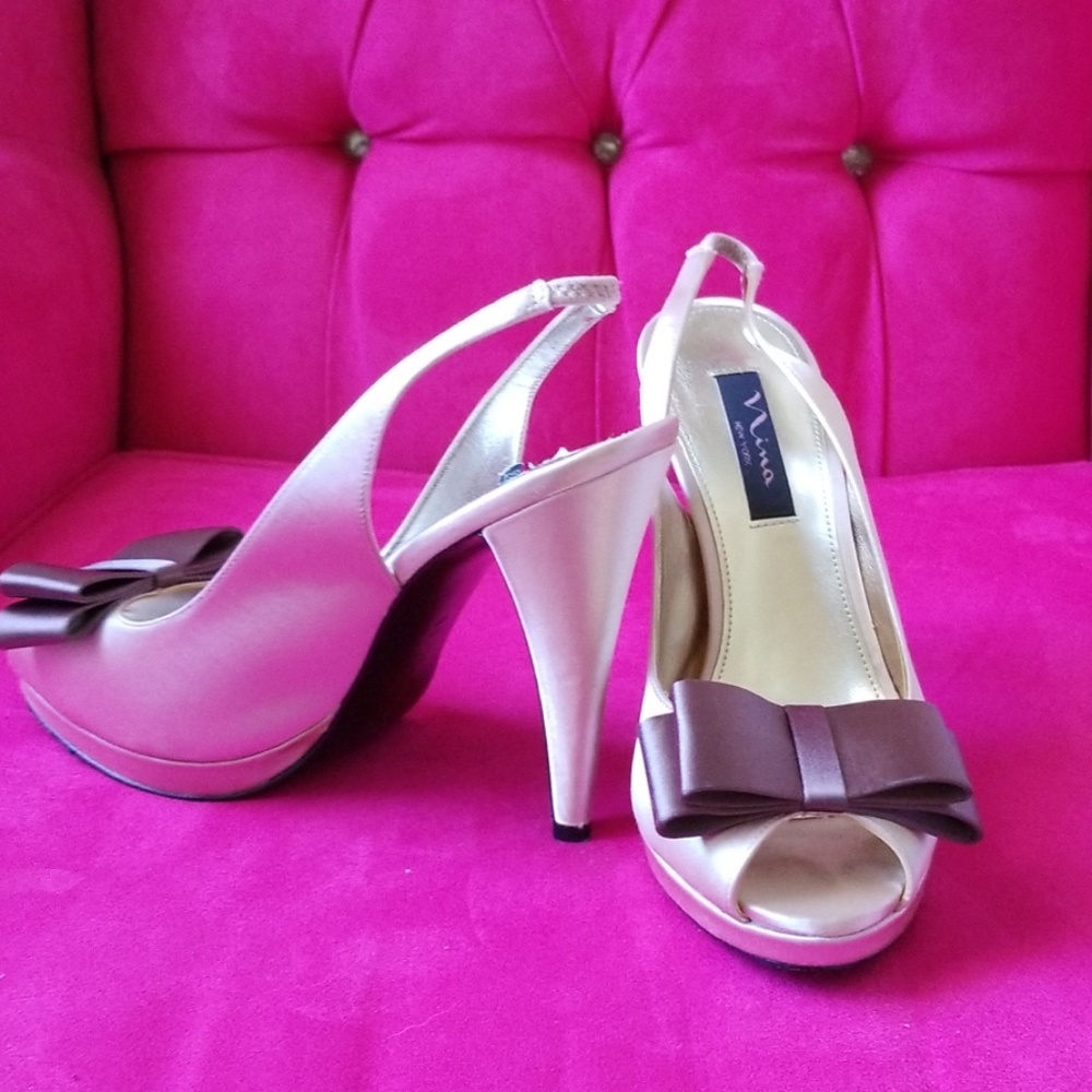 Nina Blush Satin Pumps